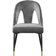 thumbnail image 3 of Meridian Furniture Akoya Velvet Dining Chair, Gray (Set of 2), 3 of 6