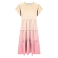 thumbnail image 4 of Tranfacy Robe d'Été pour Filles, Enfants, Manches Courtes, Extensible, Ligne A, Tournoyante, Patineuse, École, Récital, Col Rond, Robe pour Préados, 4 of 7