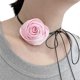 thumbnail image 1 of Vintage Rose Flower Necklace Fashion Choker Elegant Clavicle Chain Necklace--Pink-Product code 48404 Pink, 1 of 4