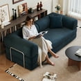 thumbnail image 6 of 78.8" Convertible Sleeper Sofa Bed, Corduroy Floor Couch Bed with Pull Out Bed, Loveseat Boneless Couch, Blue, 6 of 9