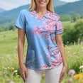 thumbnail image 5 of COMVALUE Womens Heart Printed Animals Nurse Uniforms 2026 Scrub Tops for Women Short Sleeve V Neck Scrub Shirt with Pockets (Sky Blue, L), 5 of 9