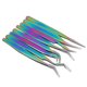 thumbnail image 5 of Juego de 8 pinzas para extensiones de pestañas de acero inoxidable de alta dureza y diseño ergonómico., 5 of 14