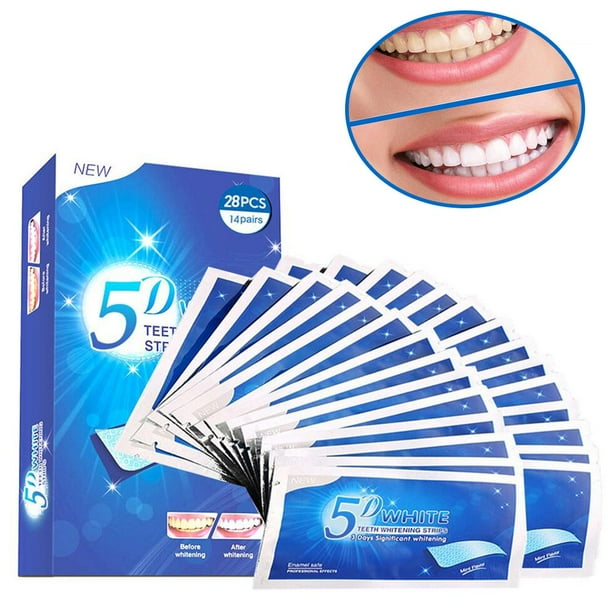Tiras 5D DENTES BLANQUEADORES TIRAS DE DIENTES TIRAS DE BLANQUEO KIT DE DIENTES Blancos