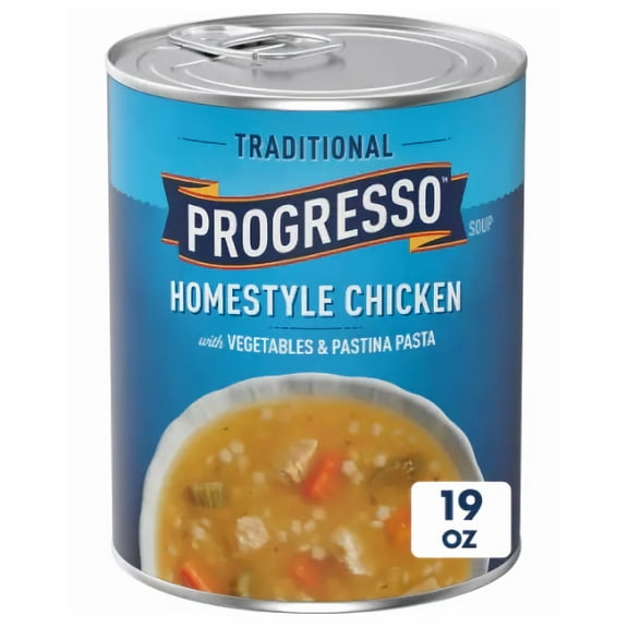 Progresso Soup Traditional, Homestyle Chicken with Vegetables and Pasta, 19 oz (Pack of 48)