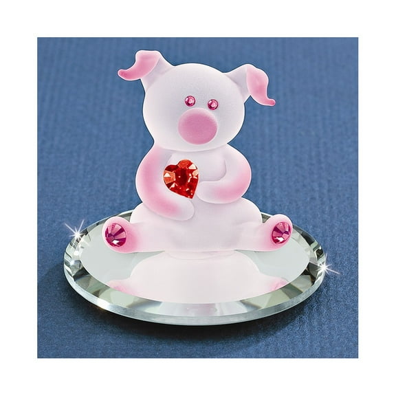 Loveable Pig Glass Figurine