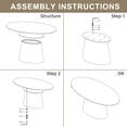 thumbnail image 6 of MAYEERTY Modern 72*37*30" Oval Natural Wood Dining Table, Seats 6, for Contemporary Dining Spaces, 6 of 8