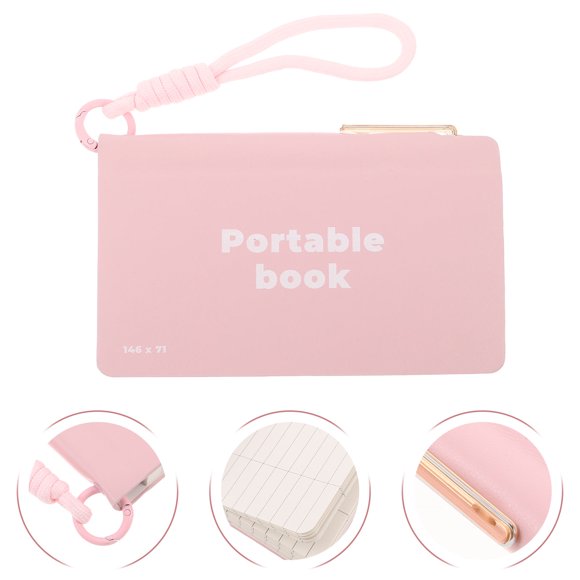 VERDANVERSE Cuaderno Pequeño Portátil Con Para Bolígrafo Color Rosa Con Cubierta Y Bolsillos Para Oficina