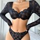 thumbnail image 4 of Gibobby Conjunto ropa interior mujer Conjunto de sujetadores sexy súper push-up para mujer, lencería transparente, brasier de encaje y bragas a juego para mujer(Negro, CH), 4 of 5