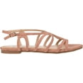 thumbnail image 2 of Women's Journee Collection Honey Flat Strappy Sandal Pink Faux Suede 6 M, 2 of 6