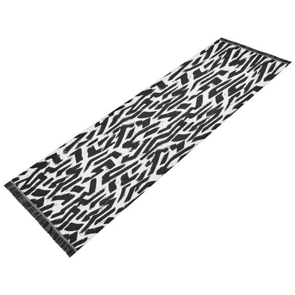 Vintage Modern Runner Rug,Non Slip Machine Washable 72"x23.5" Polyester Material Pet-Friendly Durable,Applicable to Entryway Rug Living Room Rug White Brush Marks