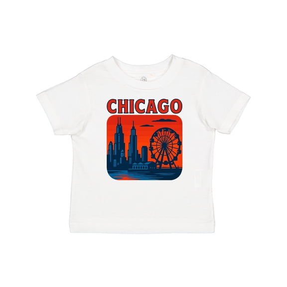 Inktastic Chicago City Skyline Silhouette Retro Boys or Girls Baby T-Shirt