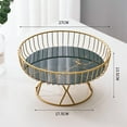 thumbnail image 1 of European-Style Handcrafted Metal Fruit Basket: Large Round Raised-Design Serving Bowl for Fruits, Snacks, Candies – Green & Gold Decorative Centerpiece for Living Room, Coffee Table | Ideal Gift for, 1 of 6