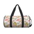 thumbnail image 2 of Gaeub Tropical Pink Flamingo Pineapple Lightweight Travel Cylinder Bag Gym Tote Bag Sports Training Duffle Bag with Pockets and Straps, 2 of 8