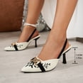 thumbnail image 6 of Miluxas Slingback Kitten Heels for Women Heeled Pumps Pointed Closed Toe Heels Vintage Stiletto Pumps Shoes Black 6.5(38), 6 of 9