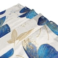 thumbnail image 3 of Bath Curtain & 66x72in Non-Slip Bath Mat Set 12-Grommet Shower Curtain Memory Foam Bath Rug Watercolor Blue Butterfly, 3 of 7