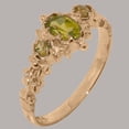 thumbnail image 2 of LBG British Made 9k Rose Gold Natural Peridot Womens Engagement Ring - 33 size options - Size 4.5, 2 of 9
