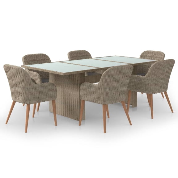 vidaXL Patio Dining Set Outdoor Dining Set Table and Chair Set Poly Rattan