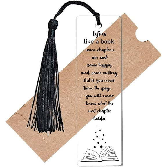 Inspirational Book Markers Acrylic Rectangle Bookmarks Tassels