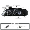 thumbnail image 3 of Spec-D Tuning Glossy Black Housing W/ Smoke Lens Projector Halo Headlights Compatible with 2000-2003 Nissan Sentra, Left + Right Pair Headlamps Assembly, 3 of 5
