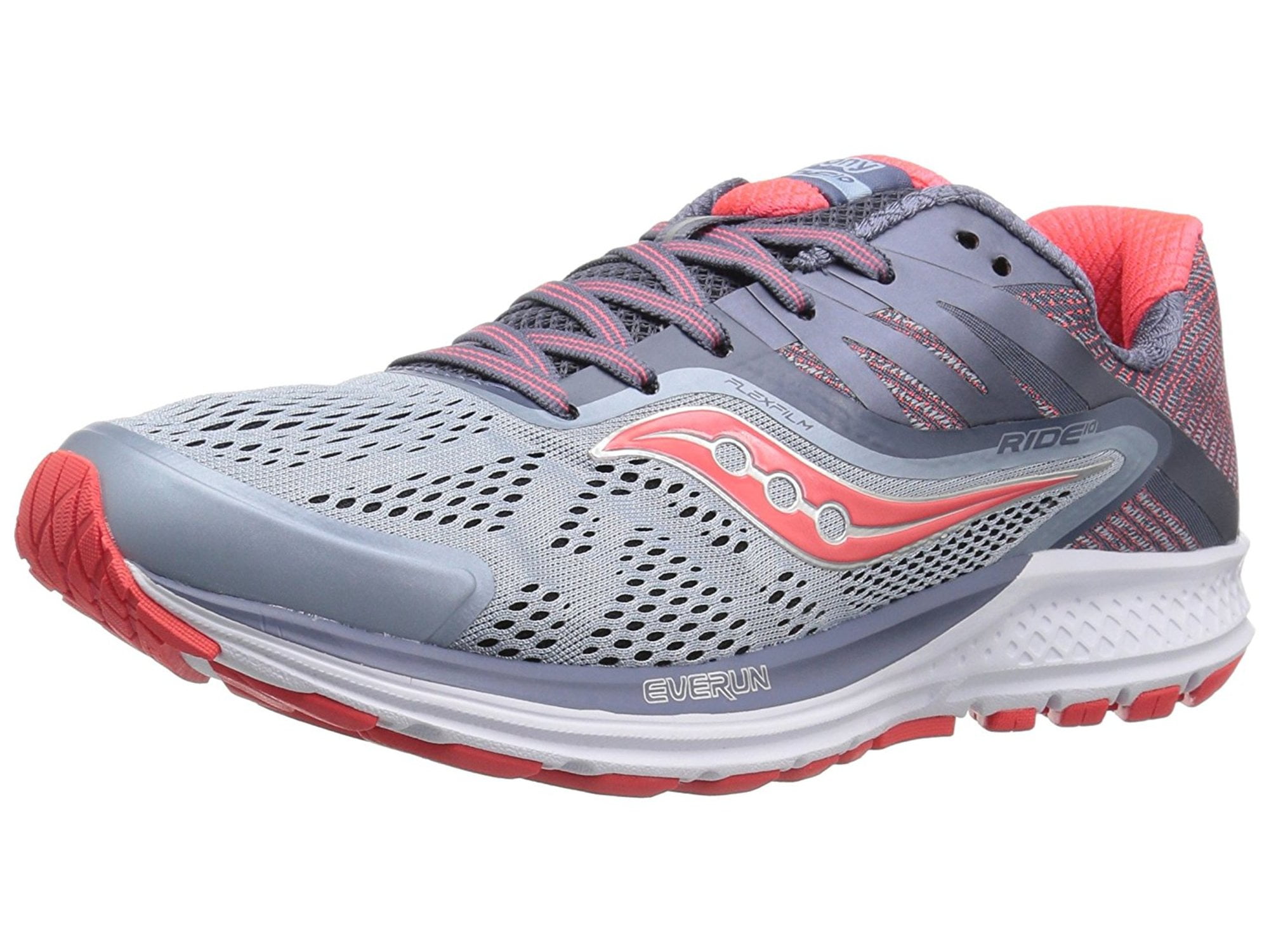 Saucony Womens Ride 10 Fabric Low Top Lace Up Running Sneaker Saucony Womens Ride 10 Fabric Low Top Lace Up Running Sneaker