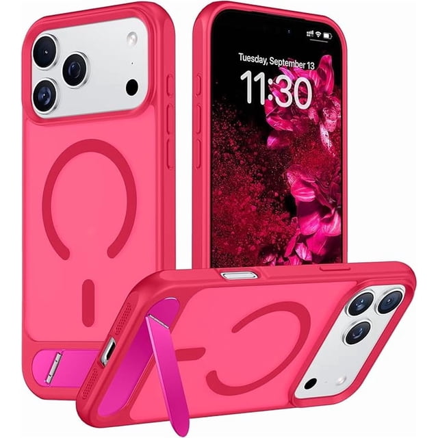 Funda Delgada Mate con Soporte Oculto para iPhone 17 Pro Max 6.9", Negro