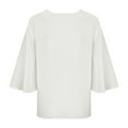 thumbnail image 5 of SDNall Chiffon Blouses for Women Dress Shirts Casual Draped V-Neck Flared Sleeve Loose Shirt Chiffon Flowy Blouses for Women (White,Sizes:S-3XL), 5 of 9