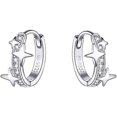 thumbnail image 1 of Star Cubic Zirconia Huggie Hoop Earrings for Women Teen Girls Sterling Silver Constellation Cartilage Cute Charms CZ Sleeper Small Hoop Dainty Stars E, 1 of 4
