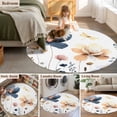 thumbnail image 5 of Round Rug 7Ft Washable Non-Slip, Blue Yellow Flowers Circle Area Rugs for Living Room Bedroom, Spring Summer Garden Wildflowers Indoor Floor Mats Carpet Runner for Home Decor Aesthetic, 5 of 8