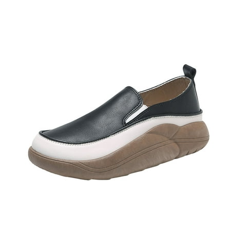 

Fesfesfes Womans Shoes Round Toe Fashion Platform Shoes Thick Round Head Comfy Casual Shoes 37(6)
