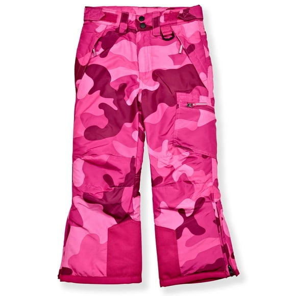 Arctic Quest Insulated Ski and Snow Pants for Boys and girls, Water Resistant Trousers for children Pink camo