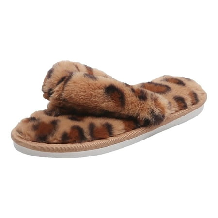 

Flip Flops Women＇s Slippers Soft Plush Furry Cozy Open Toe Shoes