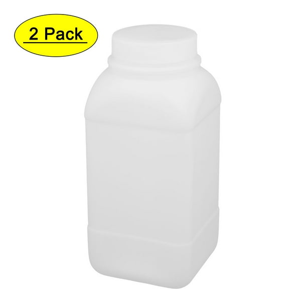 Unique Bargains 2pcs 1000ml Hdpe Plastic Bottle White Diy Square Bottle W Cover Walmart Com