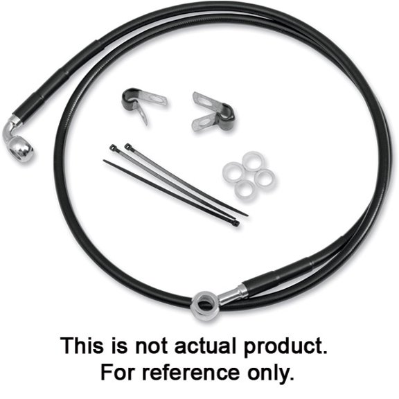 Motorcycle Parts +2" Extended Black Vinyl-Coated Front Brake Line Kit 620085-2BLK