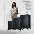 thumbnail image 3 of DUKAP Crypto 3-Piece Hardside Luggage Sets with Spinner Wheels, Handle and Trolley, (20"/28"/32"), Black, 3 of 12