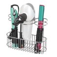 thumbnail image 6 of mDesign Steel Bathroom Wall Mounted Hair Tool Storage Organizer Accessory Basket Tray, Hang Holder for Hair Dryer, Straightener, Curling Iron, Styling Products, Chrome, 6 of 7