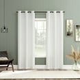thumbnail image 5 of No. 918 Landon Textured Semi-Sheer Grommet Curtain Panel, 40"W X 63"L, White, 5 of 7
