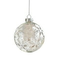 thumbnail image 2 of Clear Glass Christmas Ornaments White Sequin Baubles Hanging Balls 3.15x3.54 Inch Xmas Tree Decorations Holiday Glass Ball Decorations, 2 of 5