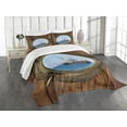 thumbnail image 3 of Ambesonne Marine Quilted Bedspread Set 3 Pcs, Ship Window with Cruise, Queen Size, Multicolor, 3 of 5