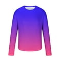 thumbnail image 3 of Dagegui Men's Tie Dye T-Shirts Long Sleeve Crew Neck Shirts Big and Tall Casual Loose Fit Shirt Funny Gradient Color Hawaiian Beach Pullover Tees Top Today Savings Purple M, 3 of 5