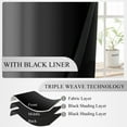 thumbnail image 5 of Black Grey Ombre Blackout Curtains for Bedroom,Room Darkening Curtains for Living Room,52x63 Inch,2 Panels, 5 of 7