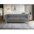 thumbnail image 4 of Home Design Emma Contemporary Cushion Velvet Rolled Arm Chesterfield Sofa, Adult, Black, 4 of 5