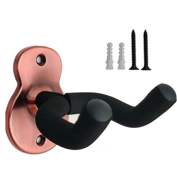 Guitar Stand Wall Mount Hanger, U-Shaped Guitar Wall Hanger Mount Holder Hook Stand with Soft Matte Cotton Padding for Bass, Banjo, Acoustic, Ukulele, One Pcs(Rose Gold)