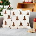 thumbnail image 4 of Cinvoph 18"x18" Christmas Throw Pillow Covers Plush Xmas Tree Pillow Cases for Winter Xmas New Year Couch Sofa Bed Home Decor, Brown, 4 of 6