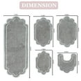 thumbnail image 4 of Home Weavers Allure Collection 100% Cotton Non-Slip Bathroom Rug Set Machine Washable Bathroom Rug, U Shaped Contour, Bathroom Rug, Bath Rug, Runner, Gray Color 5 Piece Bath rug set, 4 of 9