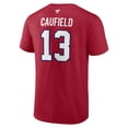 thumbnail image 3 of Men's Fanatics Cole Caufield Red Montreal Canadiens Authentic Stack Name & Number T-Shirt, 3 of 3