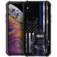 thumbnail image 1 of Daizag Compatible Con Iphone Xs Max Caso Protección Integral A Prueba De Golpes Anti-Arañazos Tpu Fundas Para Hombre Mujer-Policía Estadounidense Bandera Americana, 1 of 5