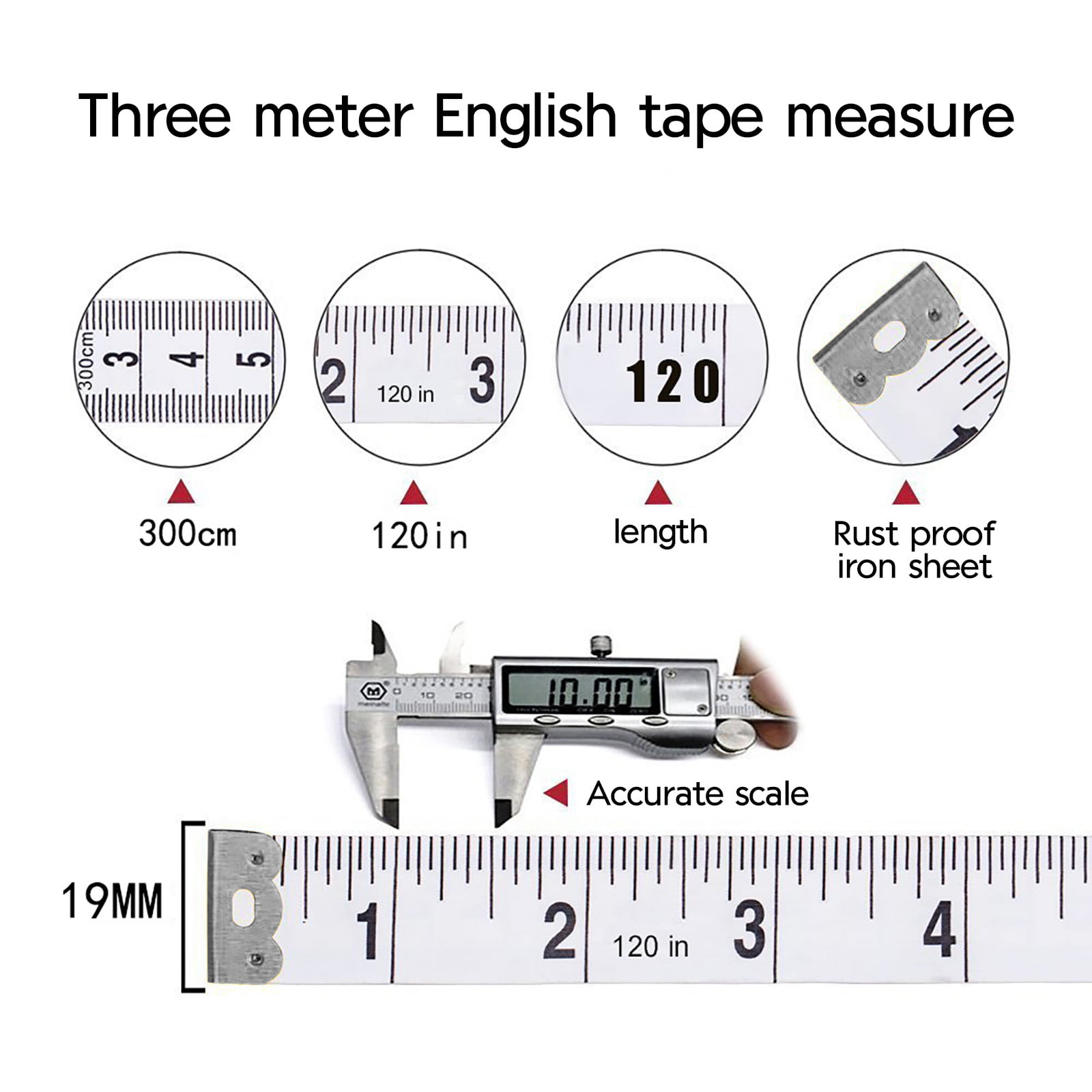  Tape Measure Body Measuring Tape, 120 Inch Soft Fabric  Measuring Tape for Cloth Measurement, Double Scale Tailor Ruler for Weight  Loss Medical Measurement Nursing Craft(5 Pack)