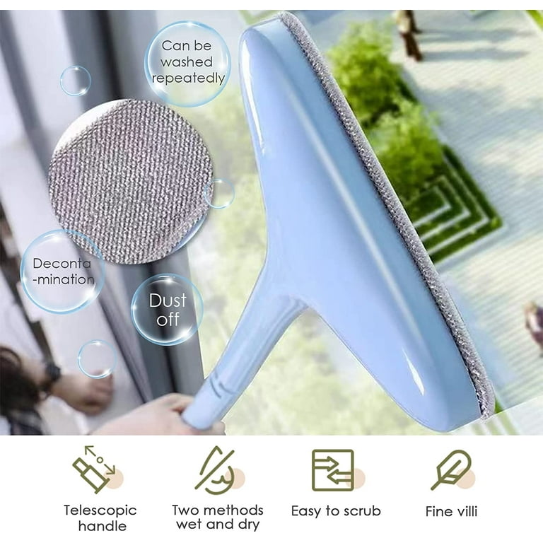 2in1 Window Cleaner Brush,Multifunctional Window Screen Mesh Cleaner  Brush,Wet Dry Dual Purpose for Home Car,Professional Window Cleaning Tool
