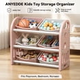 thumbnail image 5 of ANYEDDE Kids Toy Storage Organizer with 6 Bins,Multi-functional Nursery Organizer Kids Furniture,Toy Storage Cabinet Unit with HDPE Shelf and Bins for Playroom,Pink Bedroom, Living Room, 5 of 7