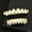 Gold copper casting with eight teeth, variant on Hip Hop Teeth Grillz Top & Bottom Set, Fashion Costume Teeth Caps for Party Cosplay, 4 Styles Gold Silver Gray Rainbow